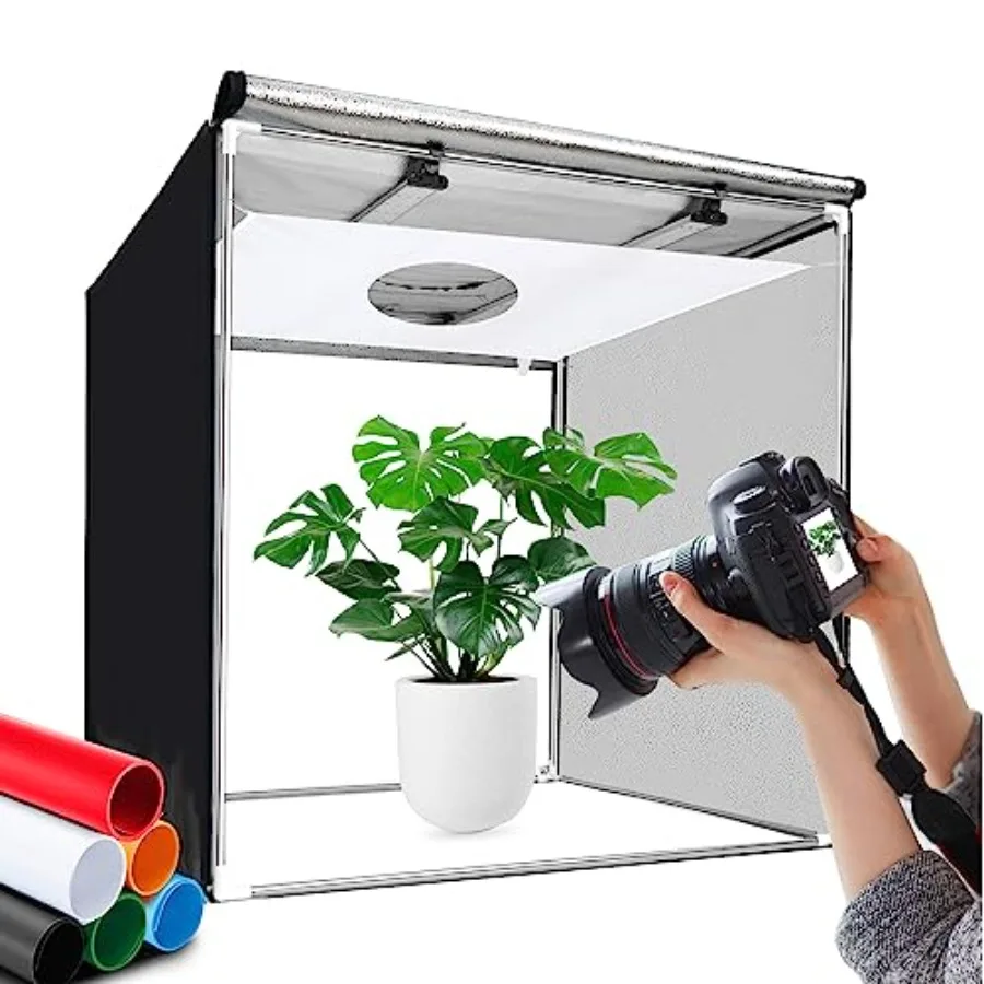 

HitTopss Photo Studio Light Box for Photography 24x24x24 Professional LightBox Shooting Tent Kit with 6 Color Backdrops for Jew