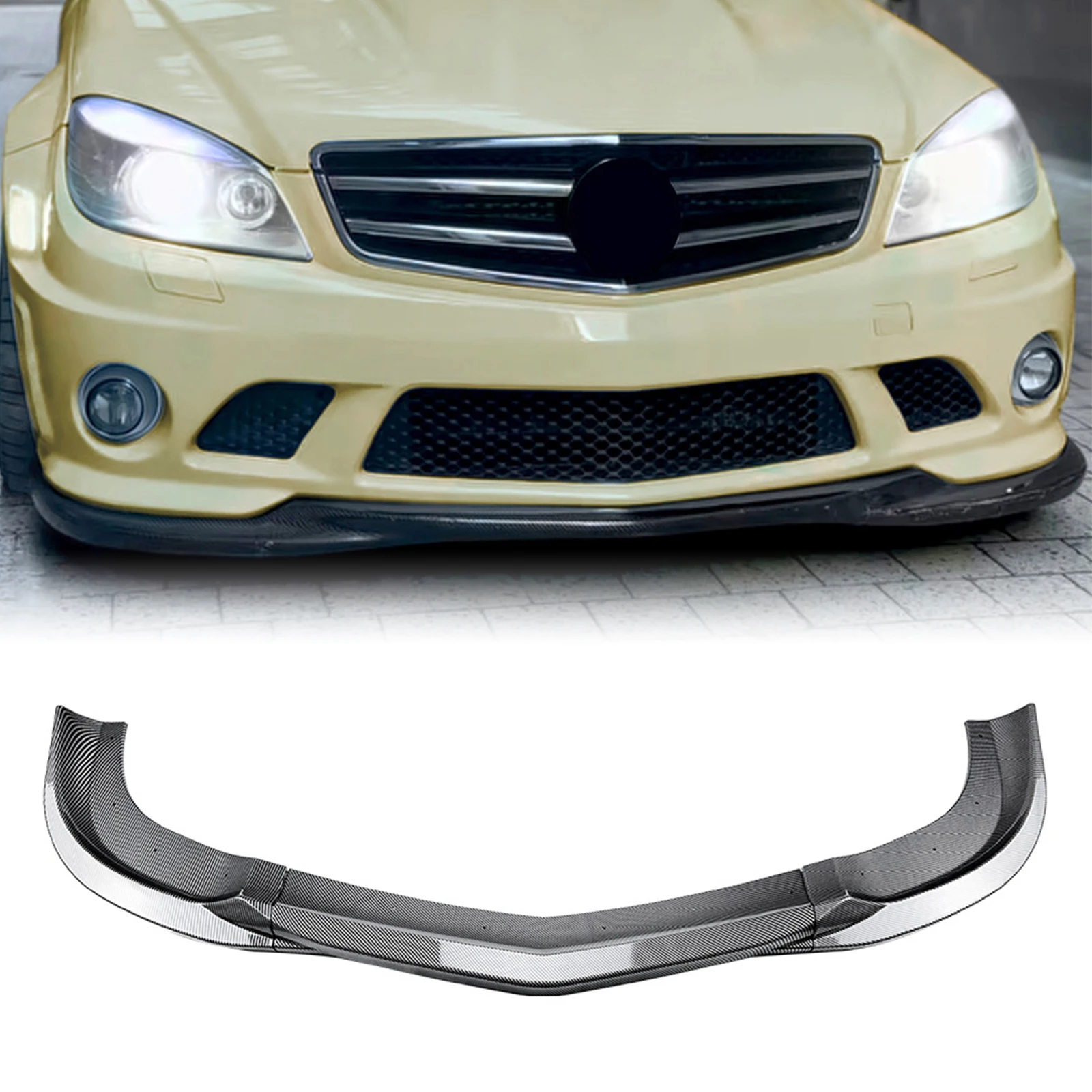 

Front Bumper Spoiler Lip For Mercedes Benz W204 C Class Sedan C63 AMG Only 2008-2011 Car Lower Body Splitter Protector Blade Kit