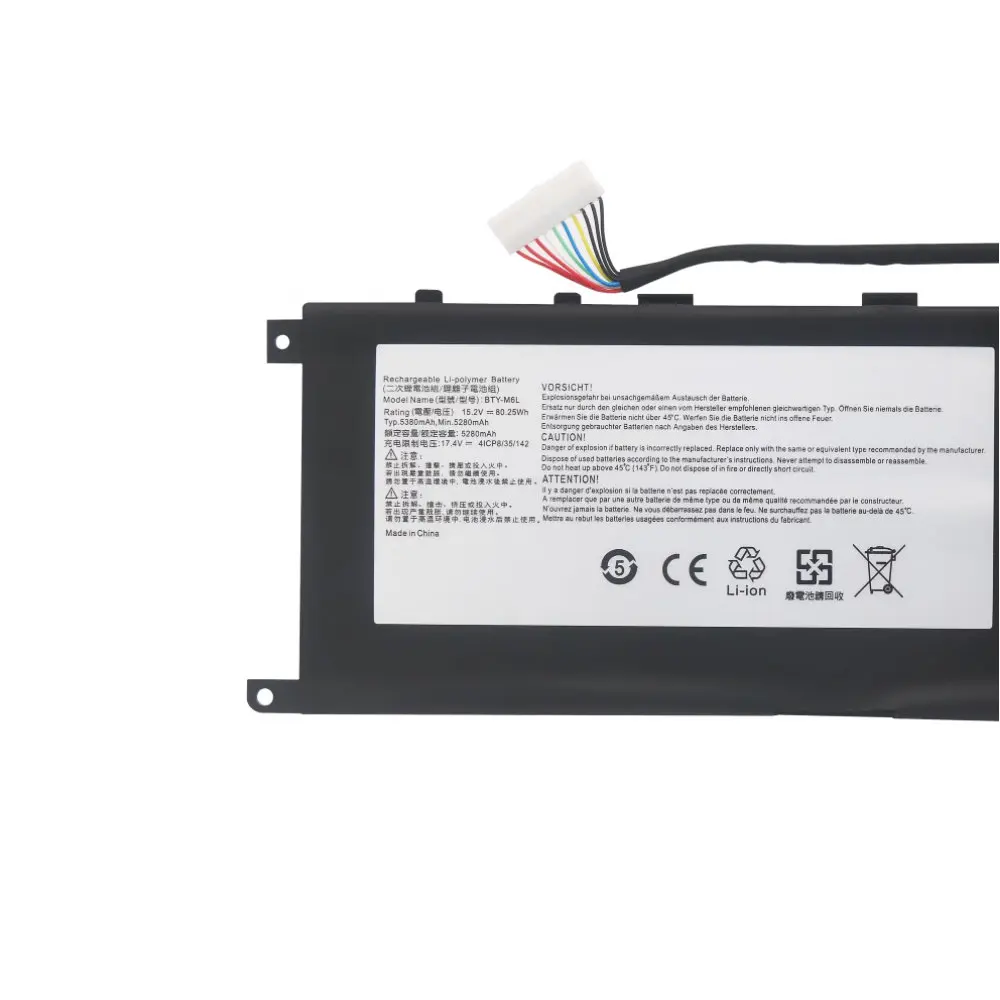 

15.2V For MSI GS65 GS75 Stealth Thin P65 P75 Creator PS63 Modern Prestige 15 A10SC Creator 17 A10SGS BTY-M6L Laptop Battery