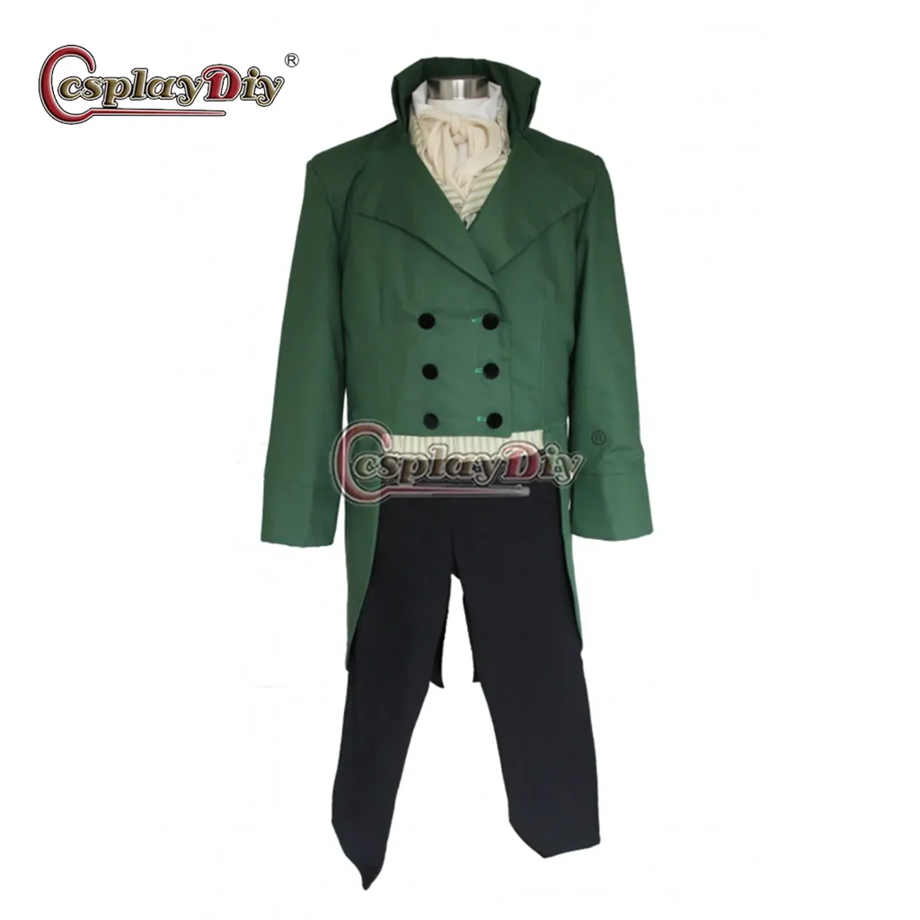 

Cosplaydiy Men's Regency Mr.Darcy Victorian Costume Medieval George King's Regency Tailcoat Men Green Suit Hussar Officers Suit