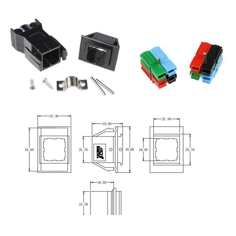 Portable Power Plug For Anderson Single-pole Plug 30/45A 600V Fixed Mounting Bracket Panel Outdoor Power Plug Cable Connectors