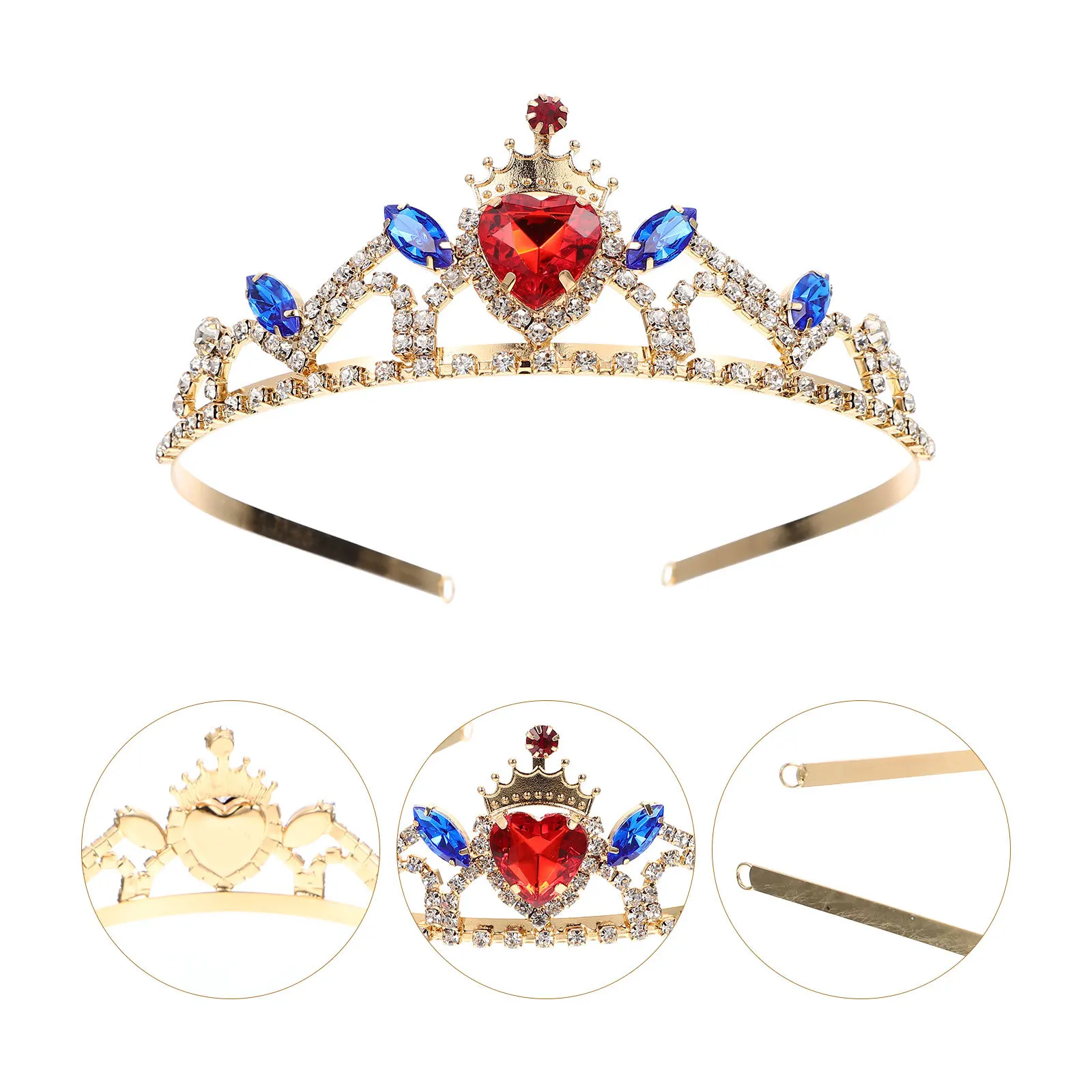 

Children Tiara Headband Premium Rhinestone Crystal Design Sturdy Metal Frame Comfortable Fit For Kids Girls Birthday Party