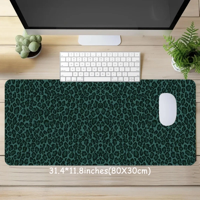 Leopard Print Mouse Pad Art Design XXL Gaming Mousepad Rubber Base with Stitched Edge Non-Slip Desk Pad Large Desk Accessories