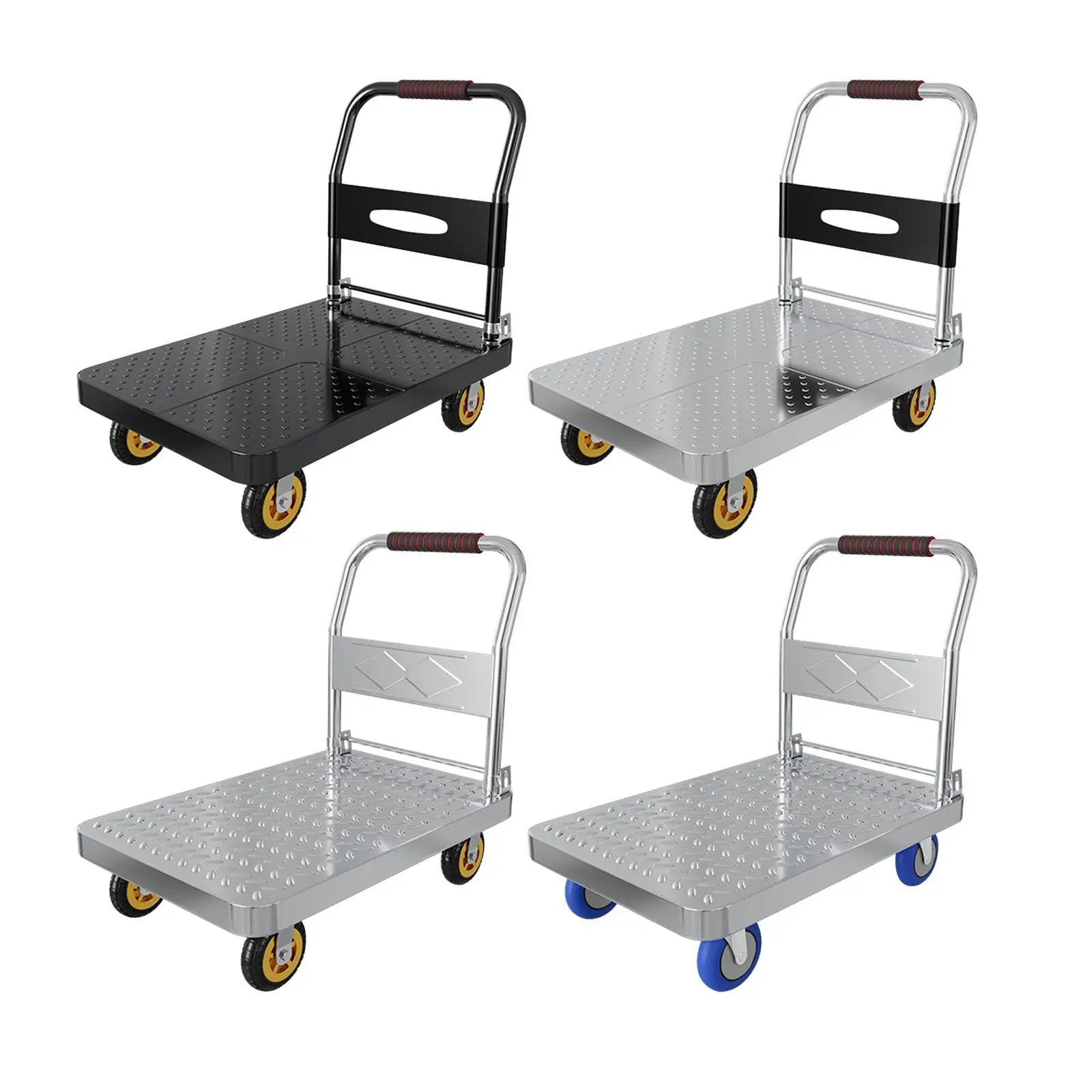 Heavy Duty Steel Flat Moving Cart Hand Truck 27x18x31inch for Shipping Docks