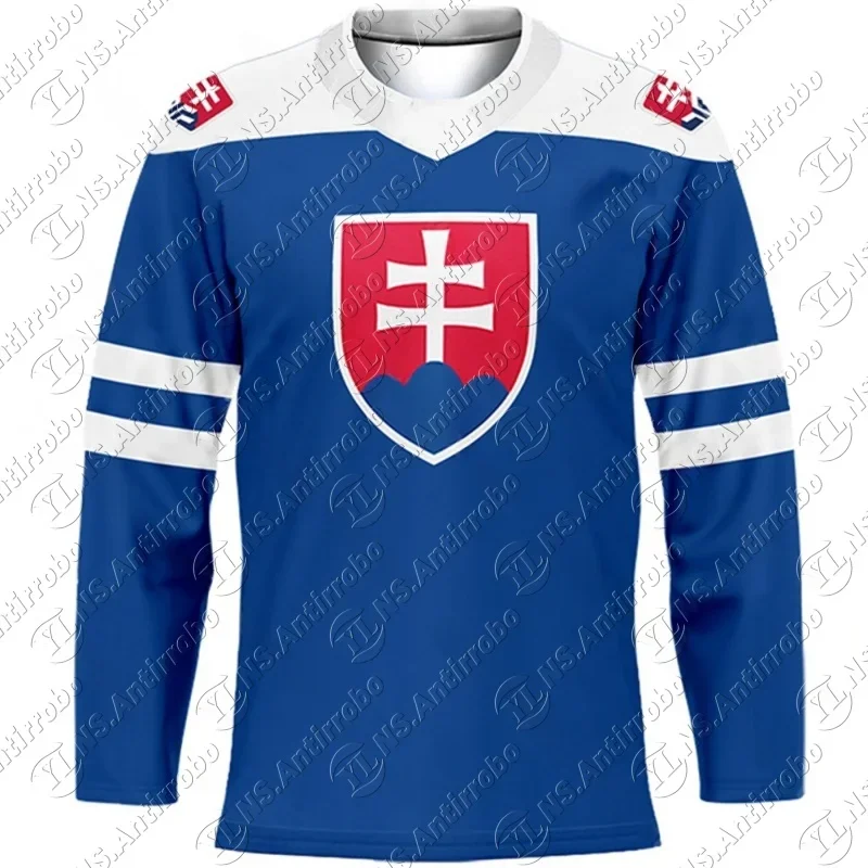 Nuevas llegadas 2025 jugadores nacionales unisex local Tchécoslovaquia impresión 3D camiseta de hockey cuello redondo camiseta de manga larga adultos MOTO