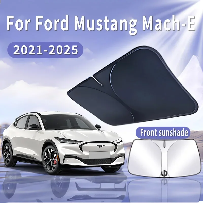 

Car Sun Visor For Ford Mustang Mach-E 2021~2025 2022 Front Windshield Sunshade Heat Insulation Summer Cooling Auto Accessories