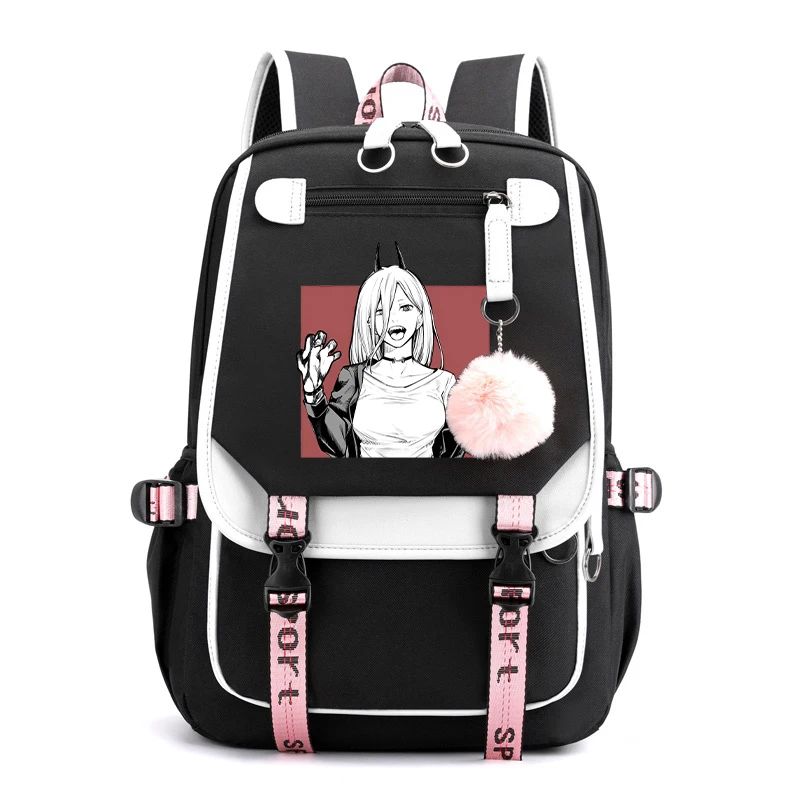 Fashion Backpack Hot Anime Power Printing Backpack Girls School Bags Women Men Travel Daily Backpack