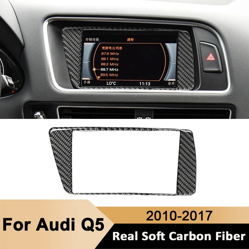 

For Audi Q5 2010-2017 Carbon Fiber Car Center Navigation Screen Trim Frame Decorative Sticker Auto Interior Accessories