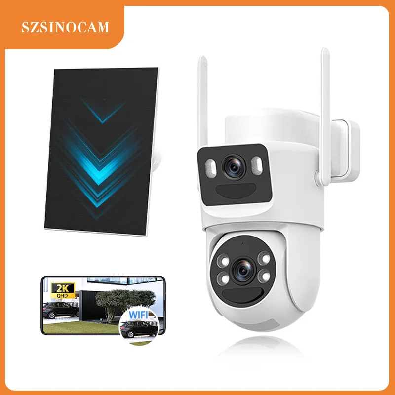 

Уличная Wi-Fi PTZ-камера SZSINOCAM 3 МП с двумя экранами, обнаружением человека, двумя объективами, 3 МП, IP-камера для безопасности и защиты, с аудио