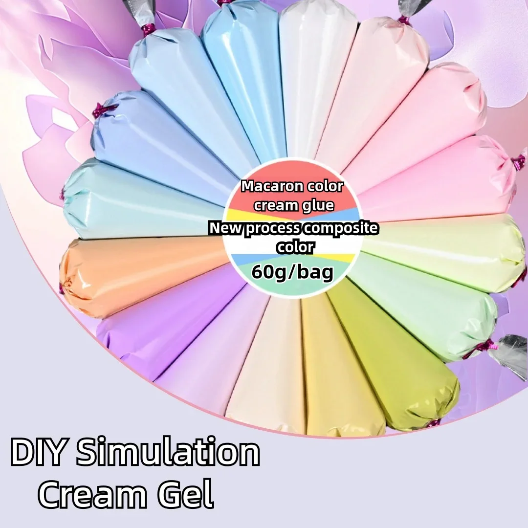 60g Resin DIY Fake Creamy Clay Multicolor DIY Foam Clay Gel Simulation Gel Handmade Phone Case Craft Clay Decoration