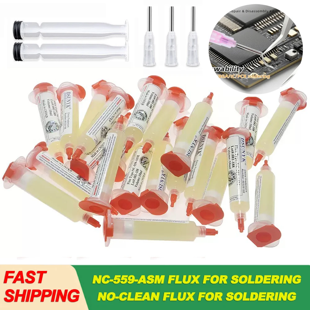 Pâte à souder sans nettoyage NC-559-ASM BGA PCB, flux avancé à base d'huile, graisse 10cc pour réparation de soudure