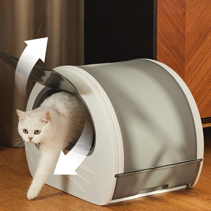 Closed Litter Box Side Entrance Smell Proof Sandbox Defecation Litter Box Small Plastic Training Gato Accesorios Cat Supplies