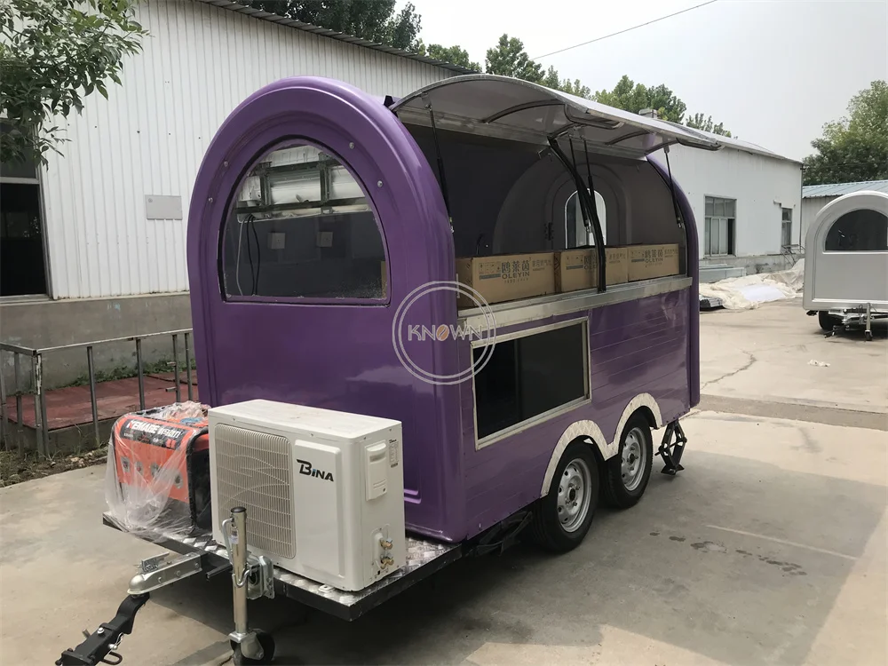 Mobile Coffee Shop Street Food Truck, Kiosque à crème glacée, Concession, Remorque de restauration rapide, Chariot à hot-dog, Entièrement personnalisé, Équipements