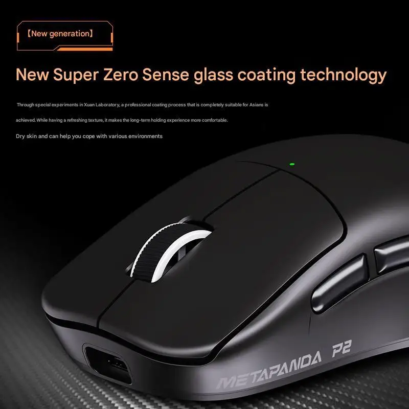 METAPHYUNI P2 Mouse da gioco 60g Wireless 3 modalità simmetrico compatto per mani piccole e medie ergonomico leggero Vendita calda