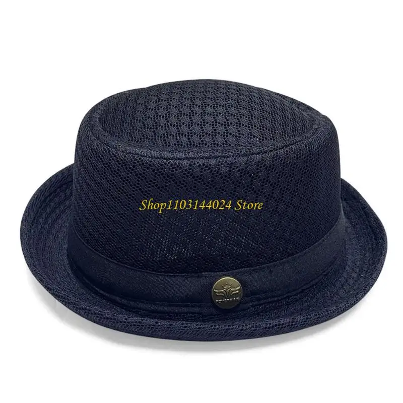 N5KE Summer Sun Hat for Men with Breathable Mesh Texture, Pork Pie Form and Adjustable Size for Golf Holiday Wear Fit