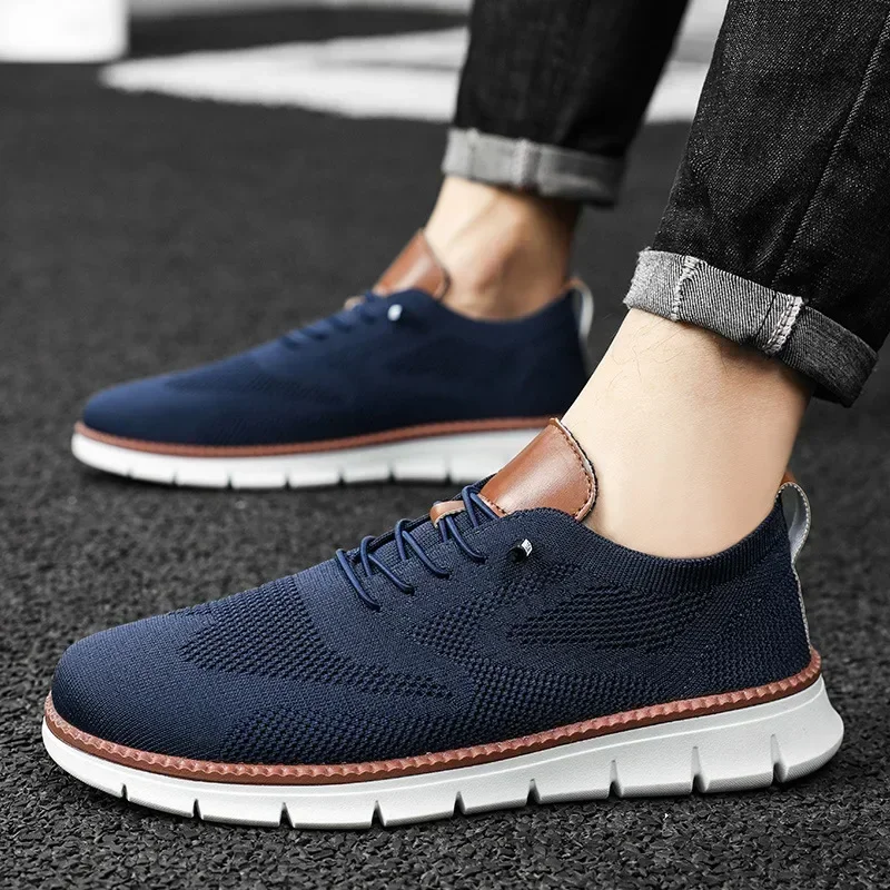 Men Breeze Shoes Casual Stylish Fashion Sneakers Formal Business Walking Shoes Male Non Slip Dress Sneakers for Wedding