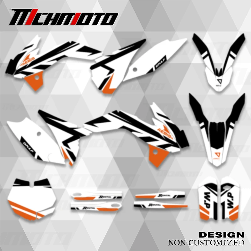 MCHMFG Full Graphics Decals Stickers For KTM SX 85 SX85 2013 2014 2015 2016 2017 Motorcycle Background Number Name Custom