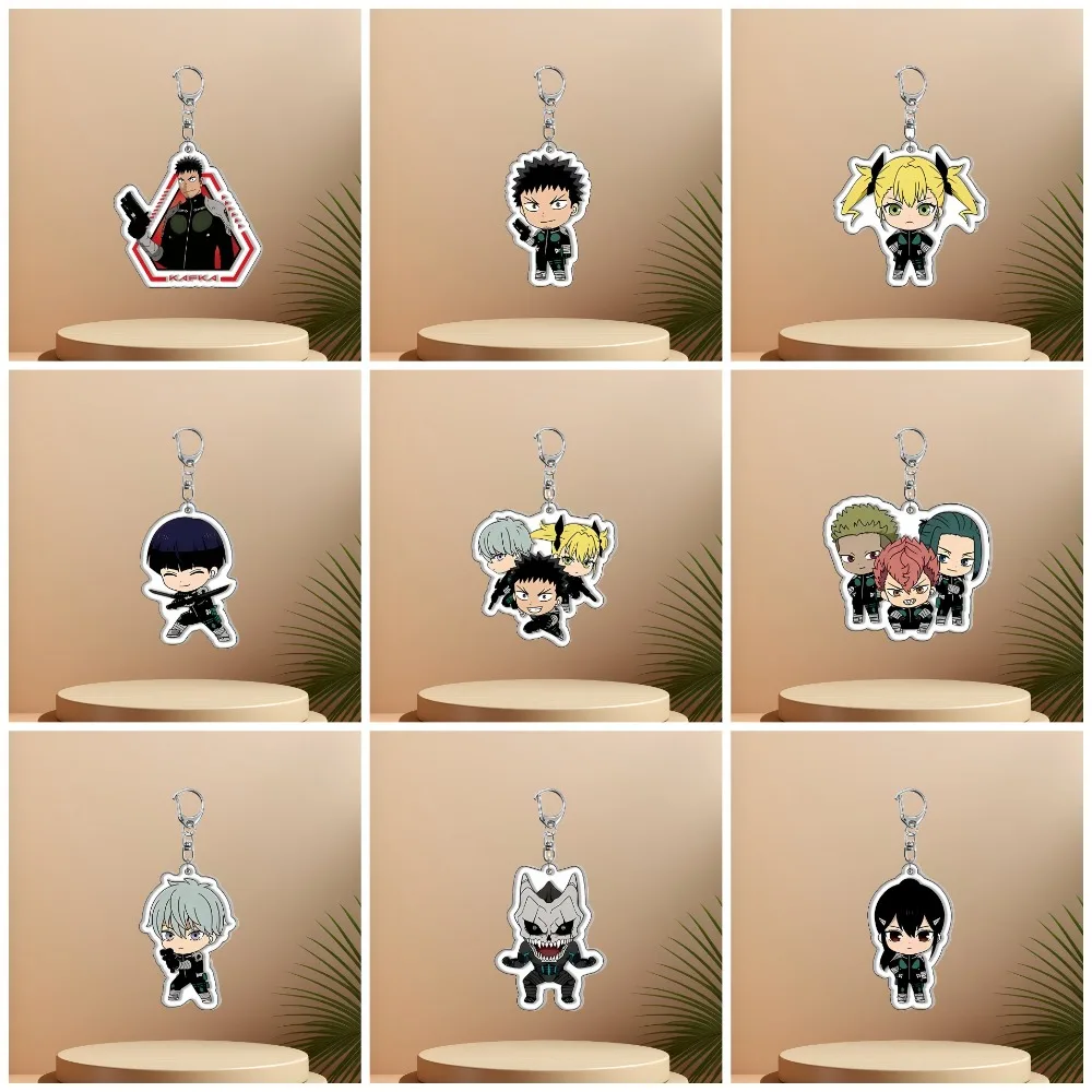

The TV Animation Kaiju No8 Monster 8 Anime Acrylic Key Chain Backpack Decoration Pendant Anime Peripheral Kafka Hibino Reno