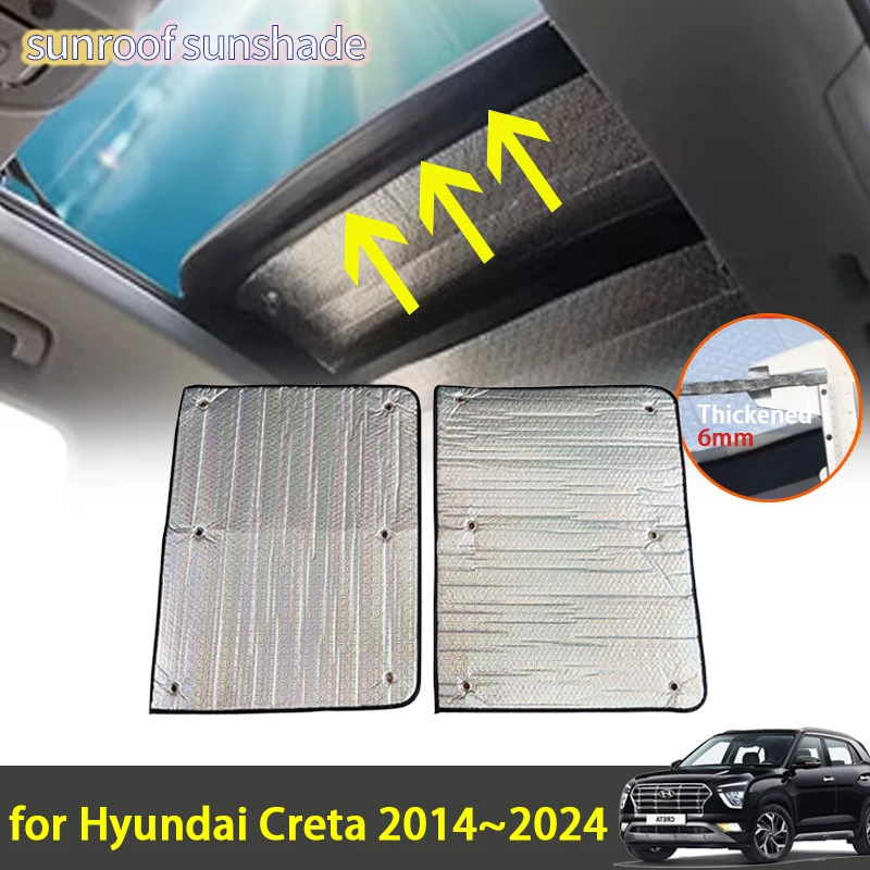 

Sunroof Sunshade for Hyundai Creta Ix25 Cantus 2024~2014 2018 2020 2021 2022 2023 SU2 Accessories Roof Sunscreen Heat Insulation