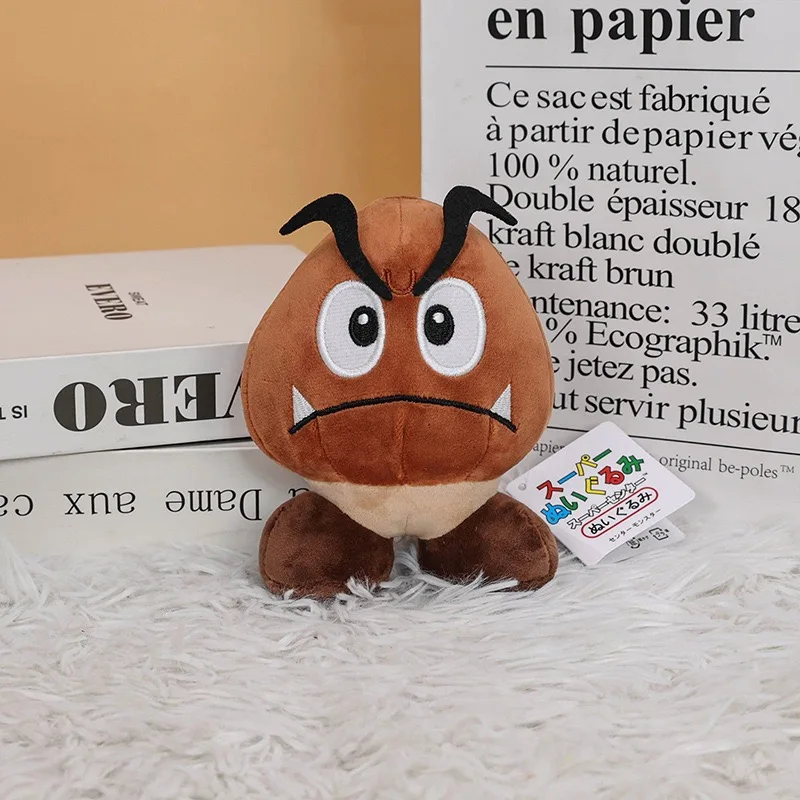 Super Mario Plush Toy Set - 5.5in Closed Mouth Poison Mushroom Angel Wing Open Mushroom & Sleepy Goomba Stuffed Dolls view 4