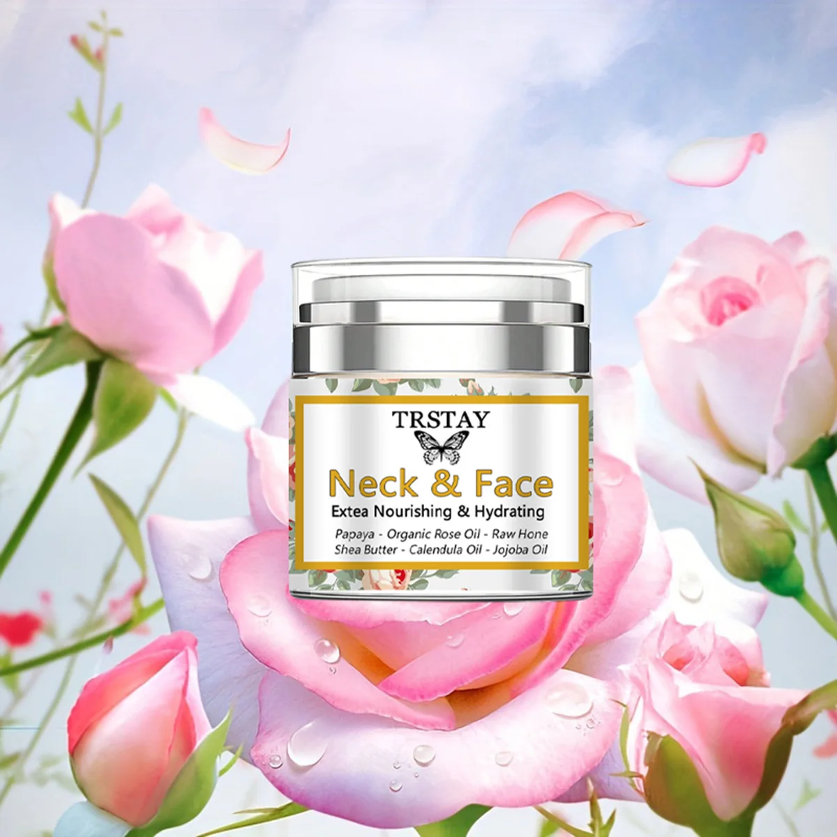 Contains shea butter, marigold oil, and jojoba oil to nourish and hydrate the skin