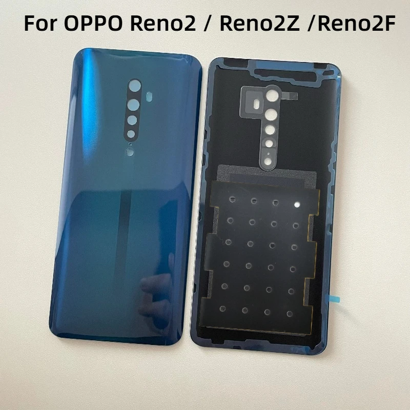 Back Glass For OPPO Reno 2 Reno2 Z F Back Battery Cove Rear Door Housing Back Case Replacement Part