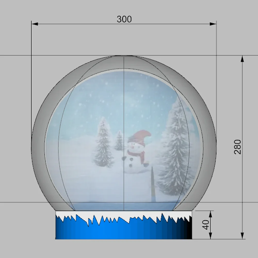 3m Giant Inflatable Snow Globe Photo Booth Tent Life Size Outdoor Blow Up Inflatable Snow Ball Balloon For Christmas Decoration