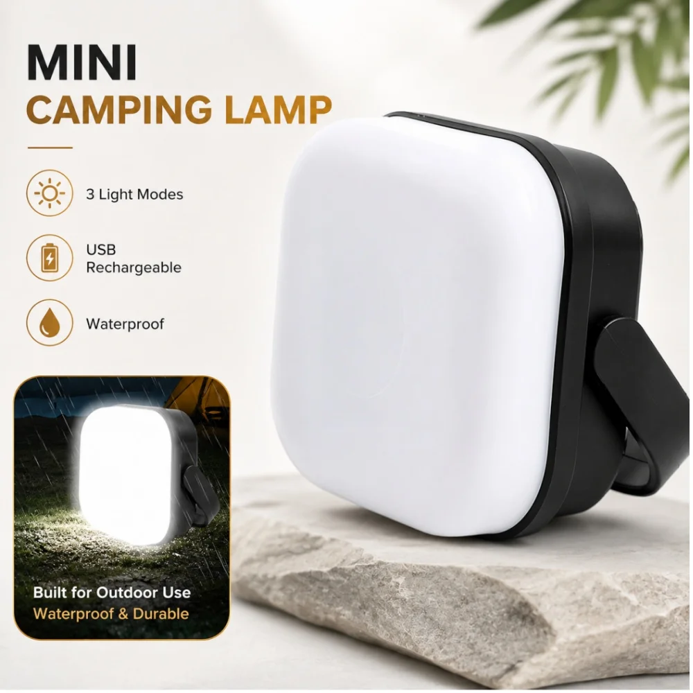 Multi functional Mini Camping Lamp USB Rechargeable LED Tent Lantern Portable Waterproof Light for Outdoor Hiking Gear 40g