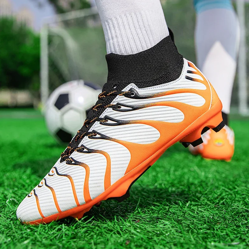 2024 Men's Soccer Shoes Large Size Ultralight Football Boots Boys Sneakers Non-Slip AG/TF Soccer Cleats Ankle Boots Unisex