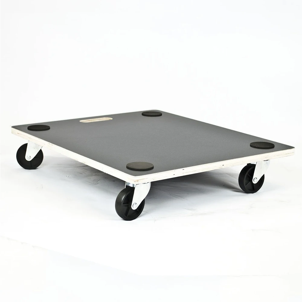 Heavy Duty Four-Wheel Plywood Platform Dolly Industrial Warehouse Transport Handle-free Cart 600kg Load Capacity OEM
