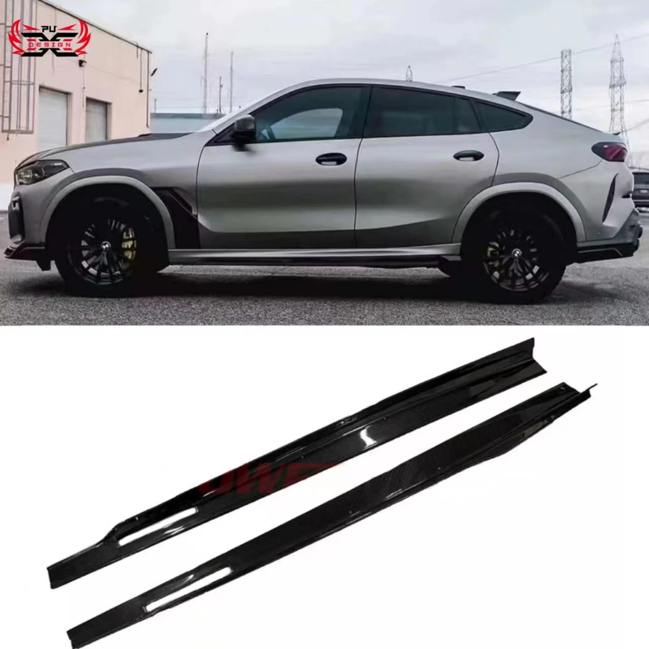 

LD Style Side Bumper Lip For BMW X6 G06 Carbon Fiber Side Skirt Side Lower Retrofit accessories Body Kit