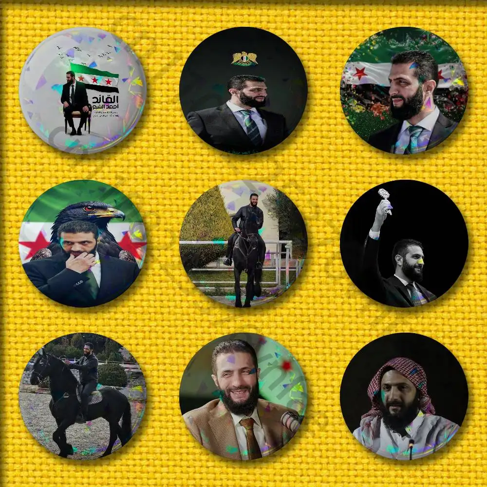 

Syria FLAG Ahmed al-Sharaa Badges 75mm 25mm 44mm 32mm 58mm Round Pin Brooch Souvenir Clothes Cosplay Gift Accessories