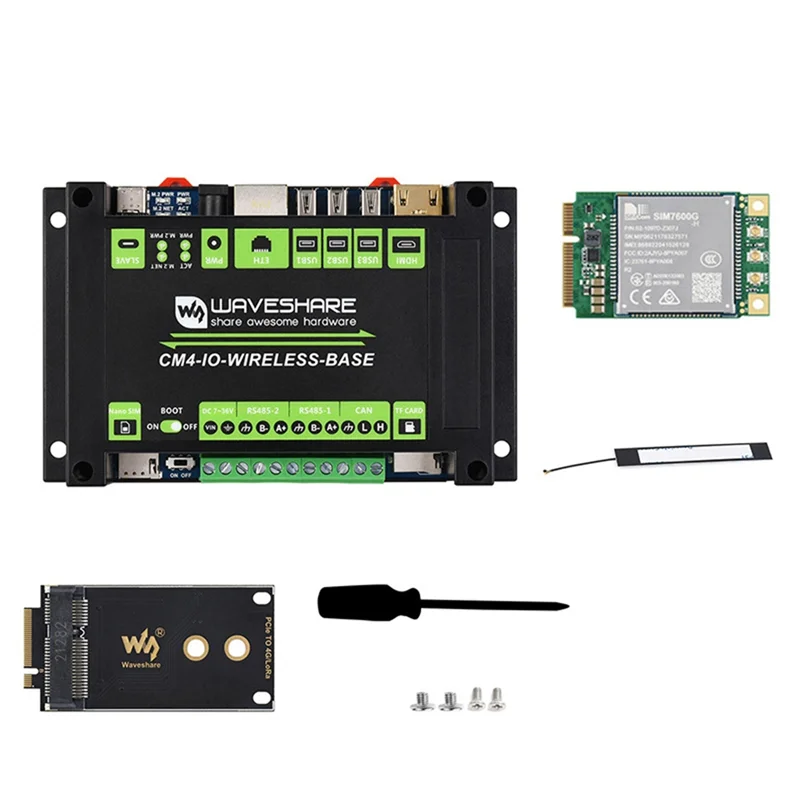 

Waveshare CM4 Expansion Module+SIM7600G 4G Module Full Kit 5G/4G Expansion Board M.2/Mini-Pcie For Raspberry Pi CM4 EU Plug