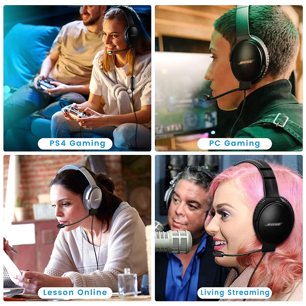 สายเคเบิ้ลสำรองสำหรับหูฟัง Bose QuietComfort 35 II 45 QC35 QC45 QC35II พร้อมสวิตช์ปิดเสียงไมค์ไมโครโฟนภายนอก