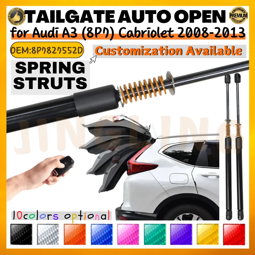 

Qty(2) Trunk Struts with Spring for Audi A3 (8P7) Cabriolet 2008-2013 8P7827552D Rear Tailgate Boot Lift Support Shock Absorbers