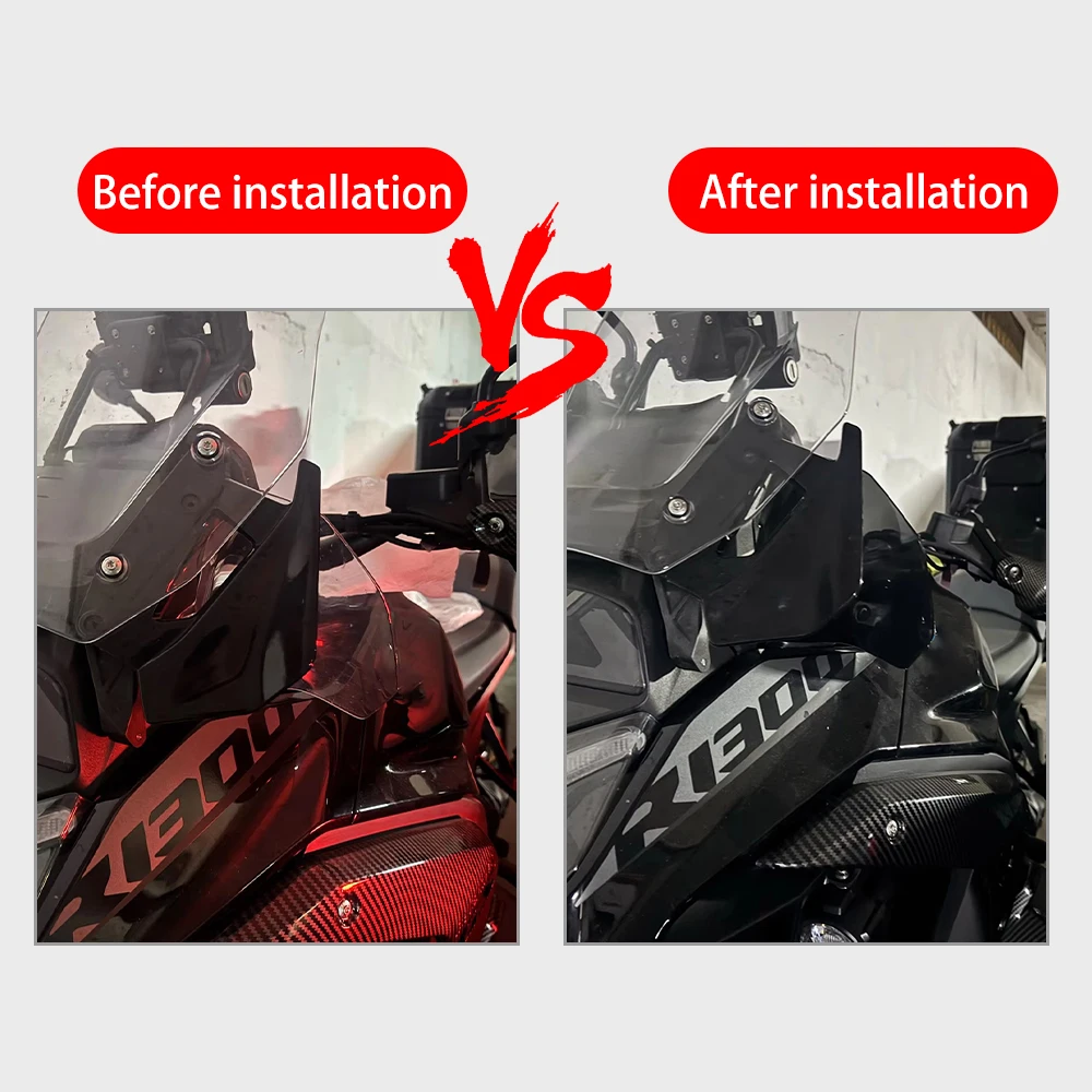 For BMW R1300GS R 1300GS 2024-2026 Windshield Bilateral Air Deflectors Motorcycle Tank Side Wind Deflector Spoiler Windscreen