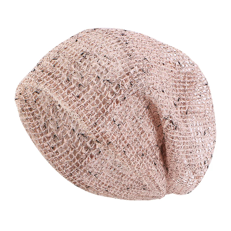 Gorro transpirable de doble uso para mujer, gorros de malla de algodón, gorros casuales para exteriores, bufanda fina, turbante, novedad de verano