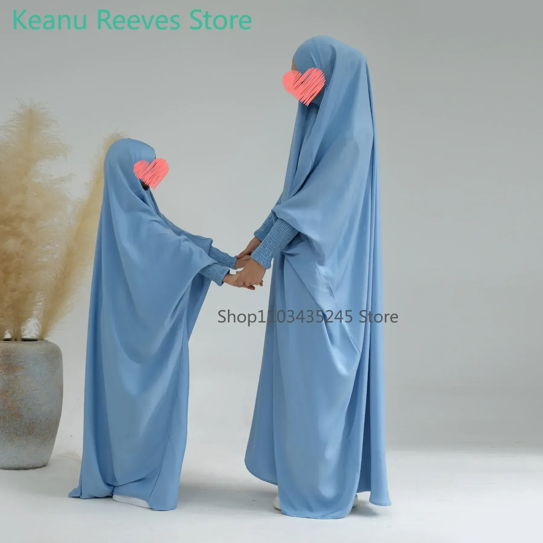 One Piece Jilbab Child Girl Hooded Abaya for Women Kids Muslim Prayer Garment Dubai Khimar Hijab Dress Ramadan Eid Islam Turkey