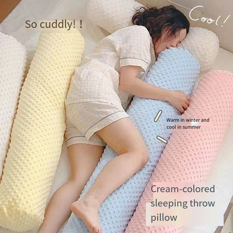 

Long Strip Pillow for Girls Sleeping on The Bed Legs Clamped Side Sleeping Pillow Headboard Cushion Removable Washable Pillow