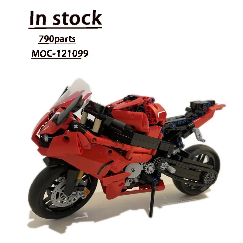 MOC-121099 Red New Motorcycle Assembly Splicing Building Blocks Model MOC Creative Building Blocks Toys Kids Toys Gifts