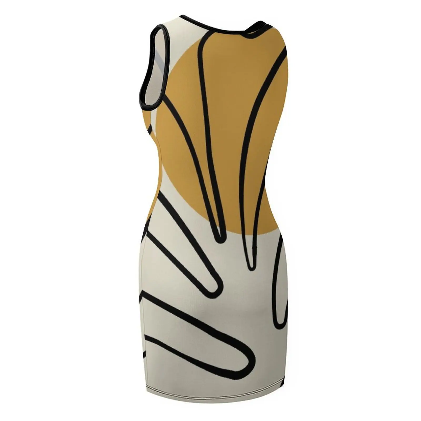 앙리 마티스 - 컷아웃 리소그래프 디자인 - 내 곡선은 미친 것이 아니다 민소매 원피스 여성용 우아한 여성 세트