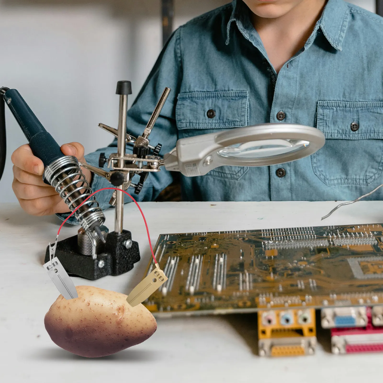 Fruit Battery Science Experiment Kit LED DIY Kids Home Teaching School Project Electricity Experiment Science Education Stem