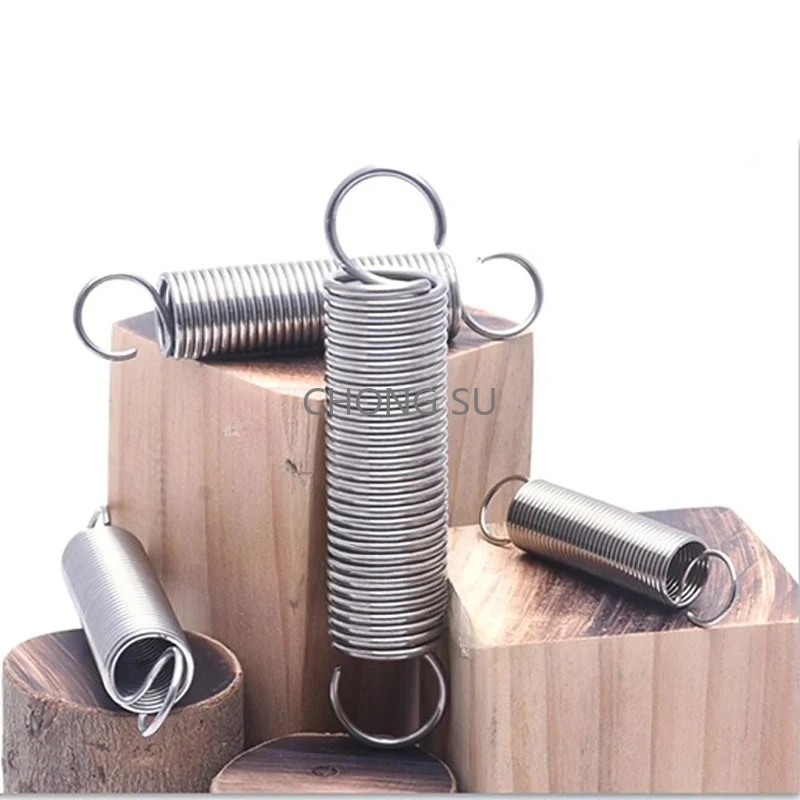 0.5mm Open S Hook Tension Spring Stainless Steel Cylindroid Helical Coil Extension Pullback Expansion Tensile Stretching Springs