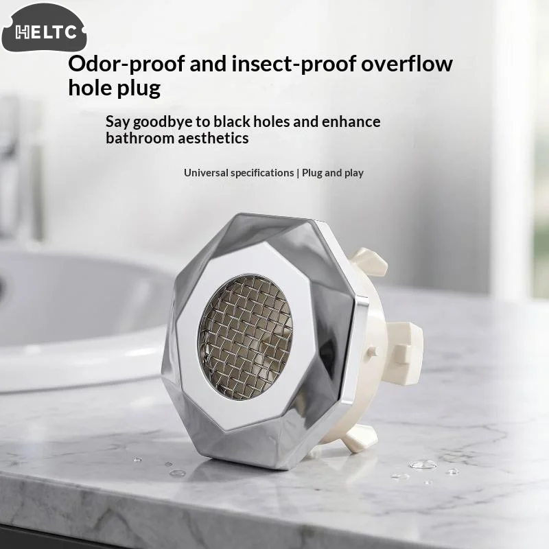 2pcs Stainless Steel  Bathroom Basin Overflow Hole Cover Drain Insert Snap In Clips Perforated Sink Trim Replacement Accessory