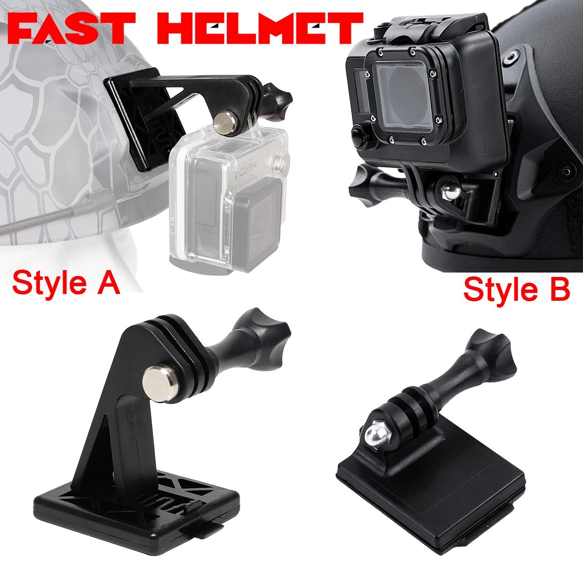 GoPro Hero Action Camera Holder Helmet Accessories For FAST/MICH/NVG Helmet Accessories Tactical Helmet Base Adapter Fixed Mount