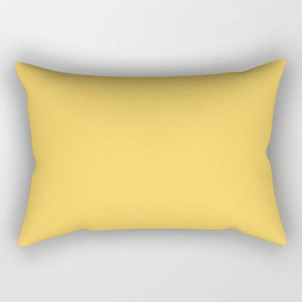 Yellow Simple Geometric Rectangle Polyester Pillowcase Sofa Cushion Cover 30x50cm Soft Fashion Home Decor