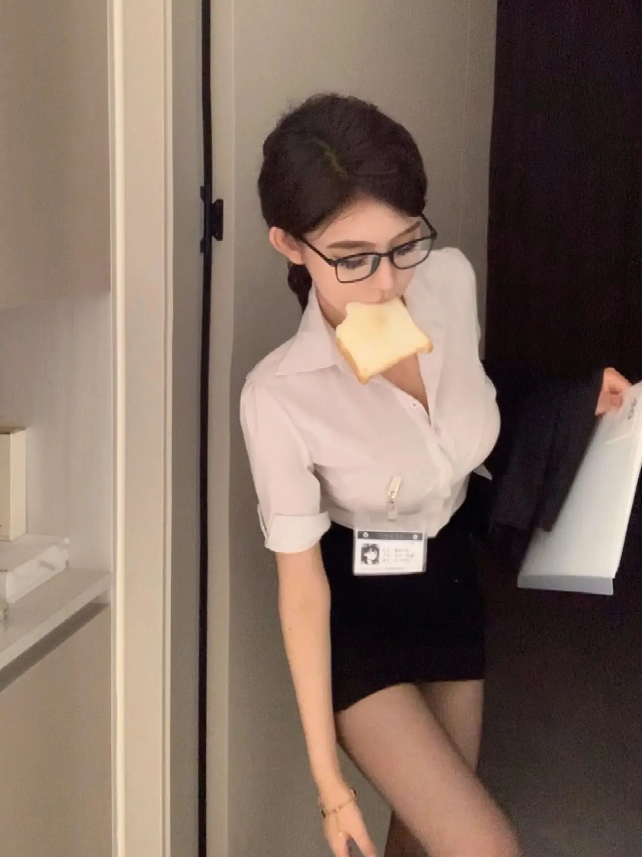 

Хэллоуин Косплей Spicy Fem Teacher orm ort Комплект юбок Белый топ для похудения с застежкой на талии Корейский Sle Commute Wind