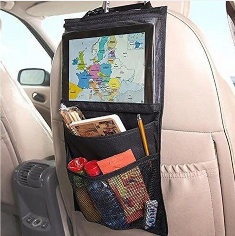 2024 Car Seat Organizer Multifunctional Oxford Fabric Car Back Multi Pocket Storage Bag with Tablet Holder Protector