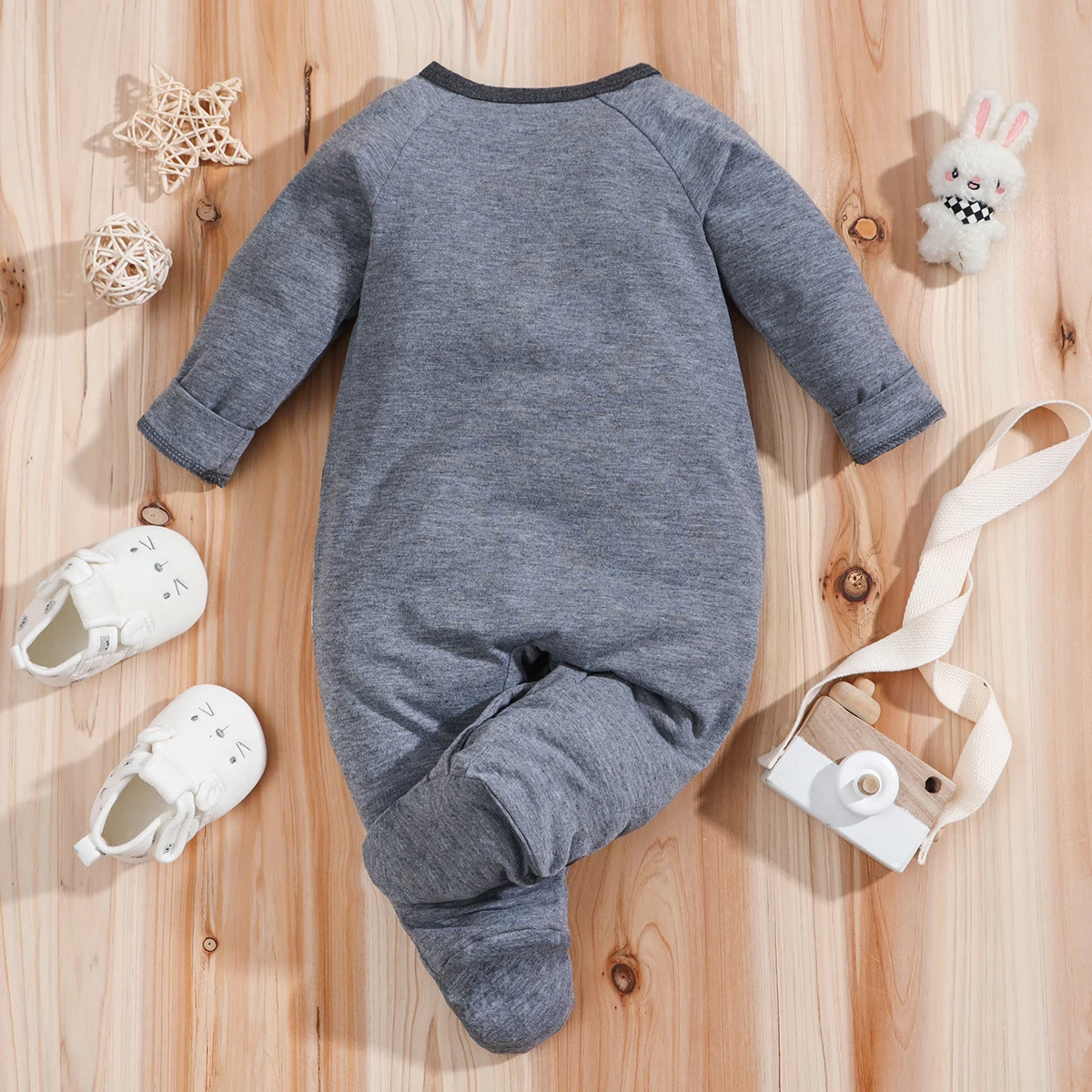 IURNXB Baby Boys Jumpsuit Footed Long Sleeve Overall Newborn Outfit Cute Dog Printed Pajamas Infant Romper Spring Autumn 0-18M
