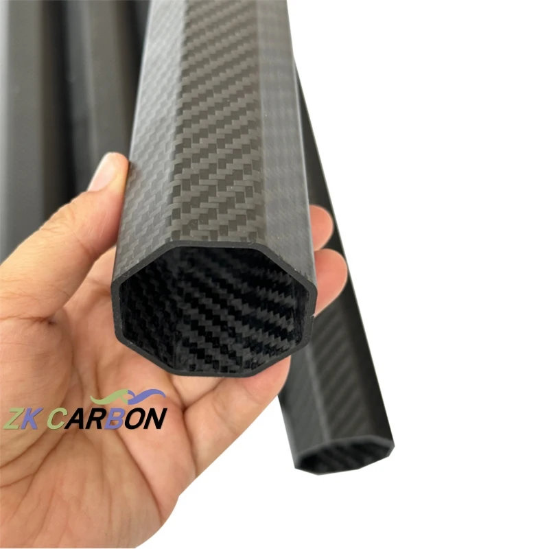 2pcs 50x46x500mm Carbon Fiber Octagonal Tube High Strength Composite Material For RC Airplanes3K Twill Weave Matte